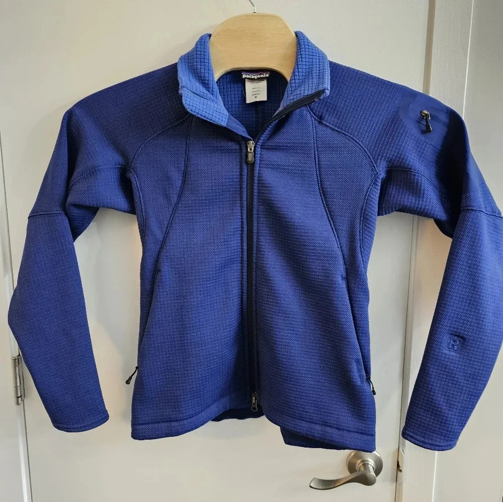 Patagonia R1 Womens M Granular Jacket Blue Full Zip Fleece Lined Hiking Polartec